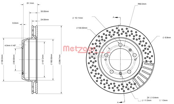 METZGER 6110841 Bremsscheibe